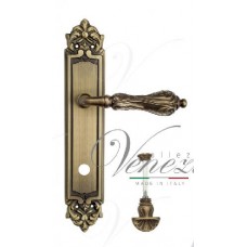 Ручка дверная на планке с фиксатором Venezia Monte Cristo WC-4 PL96 матовая бронза