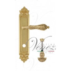 Ручка дверная на планке с фиксатором Venezia Monte Cristo WC-4 PL96 полированная латунь