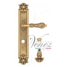 Ручка дверная на планке с фиксатором Venezia Monte Cristo WC-4 PL97 полированная латунь