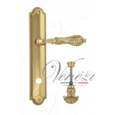 Ручка дверная на планке с фиксатором Venezia Monte Cristo WC-4 PL98 полированная латунь