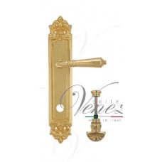 Ручка дверная на планке с фиксатором Venezia Vignole WC-4 PL96 полированная латунь