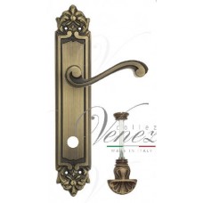 Ручка дверная на планке с фиксатором Venezia Vivaldi WC-4 PL96 матовая бронза