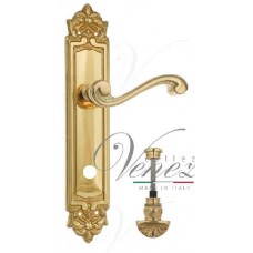 Ручка дверная на планке с фиксатором Venezia Vivaldi WC-4 PL96 полированная латунь