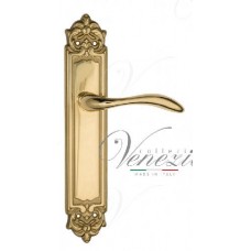 Ручка дверная на планке под цилиндр Venezia Alessandra PL96 полированная латунь