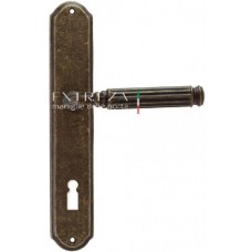Ручка дверная на планке под ключ буратино Extreza "BENITO" (Бенито) 307 PL01 KEY бронза античная F23