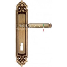 Ручка дверная на планке под ключ буратино Extreza "BENITO" (Бенито) 307 PL02 KEY матовая бронза F03