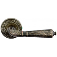 Ручка дверная на круглой розетке Extreza "PETRA" (Петра) 304  R06 Бронза античная F23