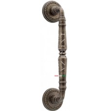 Ручка дверная скоба Extreza CLASSIC "PETRA" 250мм (205мм) R06 серебро античная F45