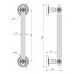 Ручка дверная скоба Armadillo Matador PULL CL SILVER-925 Серебро 925