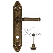Ручка дверная на планке с фиксатором Venezia Mosca WC-2 PL90 античная бронза