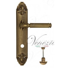 Ручка дверная на планке с фиксатором Venezia Mosca WC-2 PL90 матовая бронза
