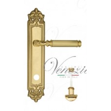 Ручка дверная на планке с фиксатором Venezia Mosca WC-2 PL96 полированная латунь
