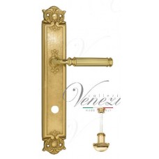 Ручка дверная на планке с фиксатором Venezia Mosca WC-2 PL97 полированная латунь