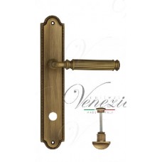 Ручка дверная на планке с фиксатором Venezia Mosca WC-2 PL98 матовая бронза