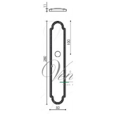 Ручка дверная на планке с фиксатором Venezia Mosca WC-2 PL98 французское золото + коричневый