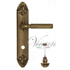 Ручка дверная на планке с фиксатором Venezia Mosca WC-4 PL90 матовая бронза