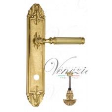 Ручка дверная на планке с фиксатором Venezia Mosca WC-4 PL90 полированная латунь
