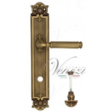 Ручка дверная на планке с фиксатором Venezia Mosca WC-4 PL97 матовая бронза