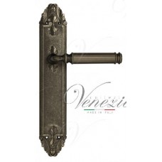 Ручка дверная на планке проходная Venezia Mosca PL90 античное серебро