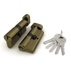 Цилиндровый механизм с вертушкой 100 ZM 60 mm (25+10+25) AB бронза 5 кл.