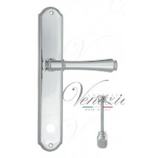 Ручка дверная на планке с фиксатором Venezia Callisto WC-1 PL02 полированный хром