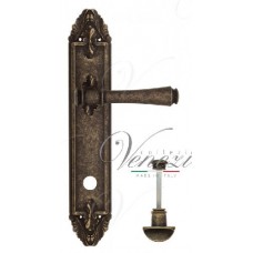 Ручка дверная на планке с фиксатором Venezia Callisto WC-2 PL90 античная бронза