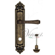 Ручка дверная на планке с фиксатором Venezia Callisto WC-2 PL96 античная бронза