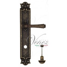 Ручка дверная на планке с фиксатором Venezia Callisto WC-2 PL97 античная бронза