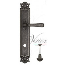 Ручка дверная на планке с фиксатором Venezia Callisto WC-2 PL97 античное серебро