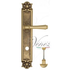 Ручка дверная на планке с фиксатором Venezia Callisto WC-2 PL97 французское золото + коричневый