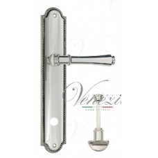 Ручка дверная на планке с фиксатором Venezia Callisto WC-2 PL98 натуральное серебро + черный