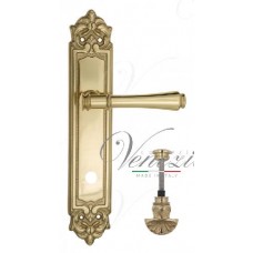 Ручка дверная на планке с фиксатором Venezia Callisto WC-4 PL96 полированная латунь