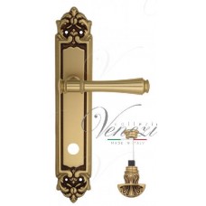 Ручка дверная на планке с фиксатором Venezia Callisto WC-4 PL96 французское золото + коричневый