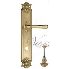 Ручка дверная на планке с фиксатором Venezia Callisto WC-4 PL97 полированная латунь