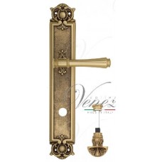 Ручка дверная на планке с фиксатором Venezia Callisto WC-4 PL97 французское золото + коричневый