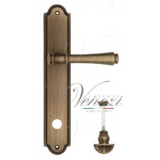 Ручка дверная на планке с фиксатором Venezia Callisto WC-4 PL98 матовая бронза