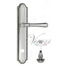 Ручка дверная на планке с фиксатором Venezia Callisto WC-4 PL98 натуральное серебро + черный
