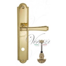 Ручка дверная на планке с фиксатором Venezia Callisto WC-4 PL98 полированная латунь