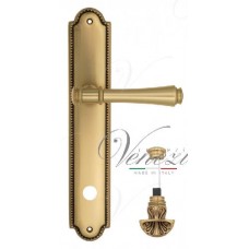 Ручка дверная на планке с фиксатором Venezia Callisto WC-4 PL98 французское золото + коричневый
