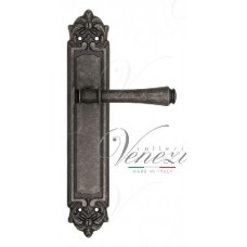 Ручка дверная на планке проходная Venezia Callisto PL96 античное серебро