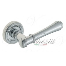 Ручка дверная на круглой розетке Venezia Callisto D3 Хром полированный