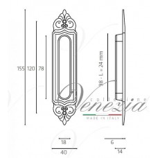 Ручка для раздвижной двери Venezia U122 Decor Бронза античная