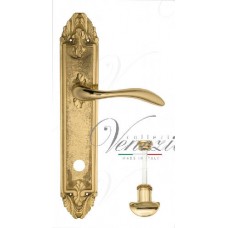 Ручка дверная на планке с фиксатором Venezia Alessandra WC-2 PL90 полированная латунь