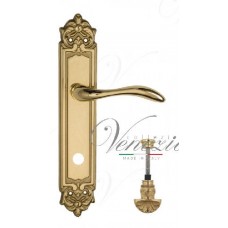 Ручка дверная на планке с фиксатором Venezia Alessandra WC-4 PL96 полированная латунь