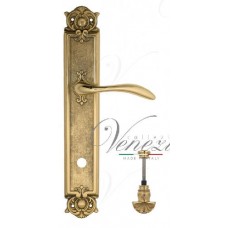 Ручка дверная на планке с фиксатором Venezia Alessandra WC-4 PL97 полированная латунь