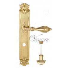 Ручка дверная на планке с фиксатором Venezia Anafesto WC-2 PL97 полированная латунь