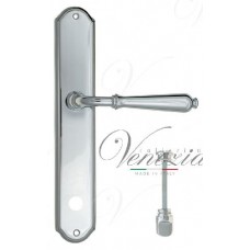 Ручка дверная на планке с фиксатором Venezia Classic WC-1 PL02 полированный хром