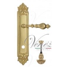 Ручка дверная на планке с фиксатором Venezia Gifestion WC-4 PL96 полированная латунь
