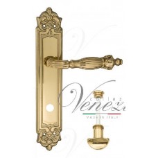 Ручка дверная на планке с фиксатором Venezia Olimpo WC-2 PL96 полированная латунь