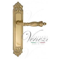 Ручка дверная на планке проходная Venezia Olimpo PL96 полированная латунь